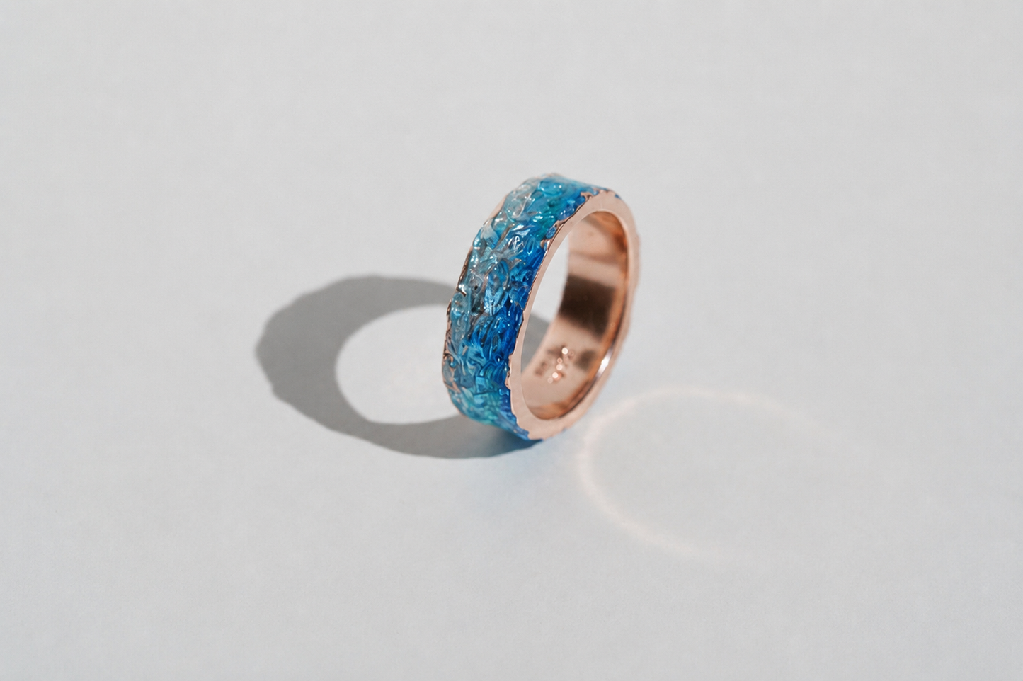 Ring "WAVE" navy-blue (6 mm) with smooth edges