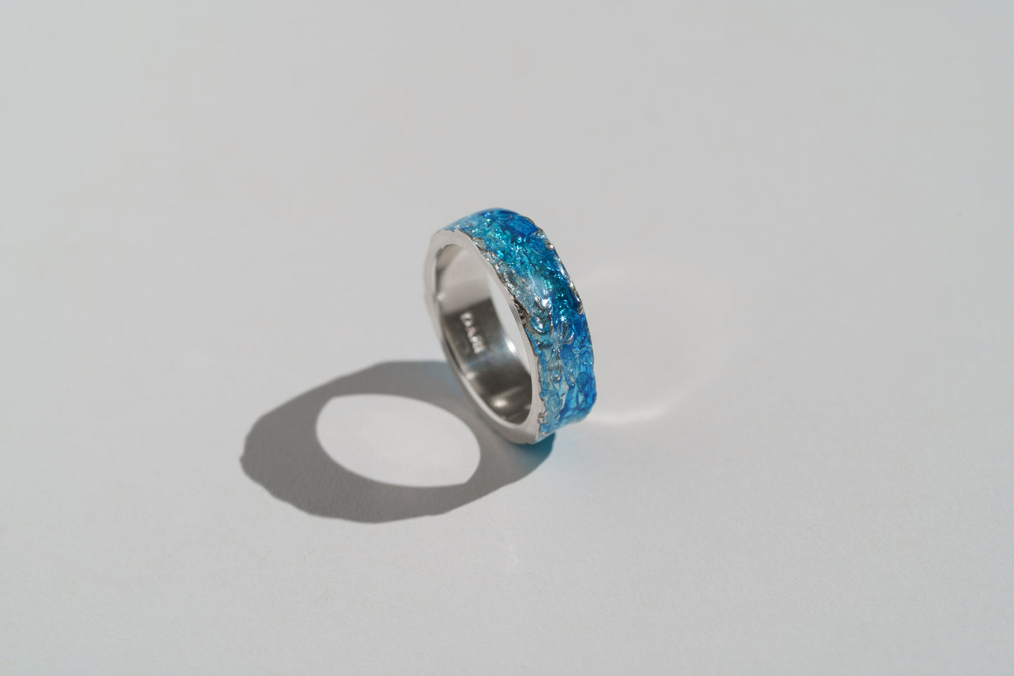 Ring "WAVE" navy-blue (6 mm) with smooth edges