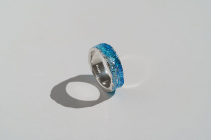 Ring "WAVE" navy-blue (6 mm) with smooth edges