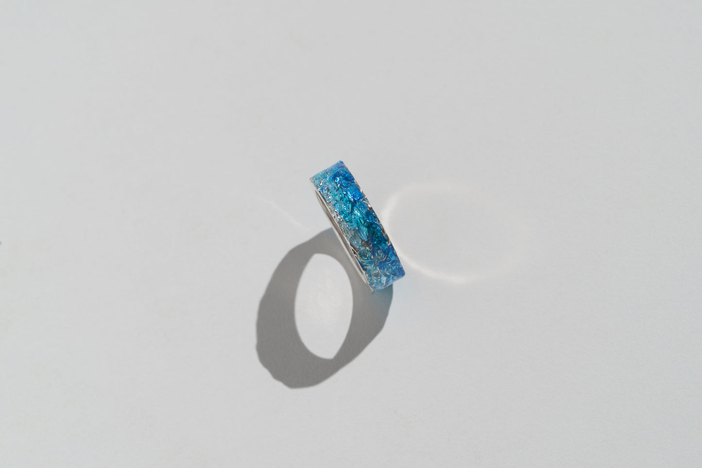 Ring "WAVE" navy-blue (6 mm) with smooth edges
