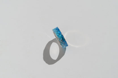 Ring "WAVE" navy-blue (6 mm) with smooth edges