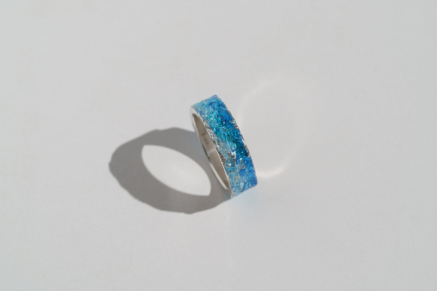 Ring "WAVE" navy-blue (6 mm) with smooth edges