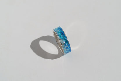 Ring "WAVE" navy-blue (6 mm) with smooth edges