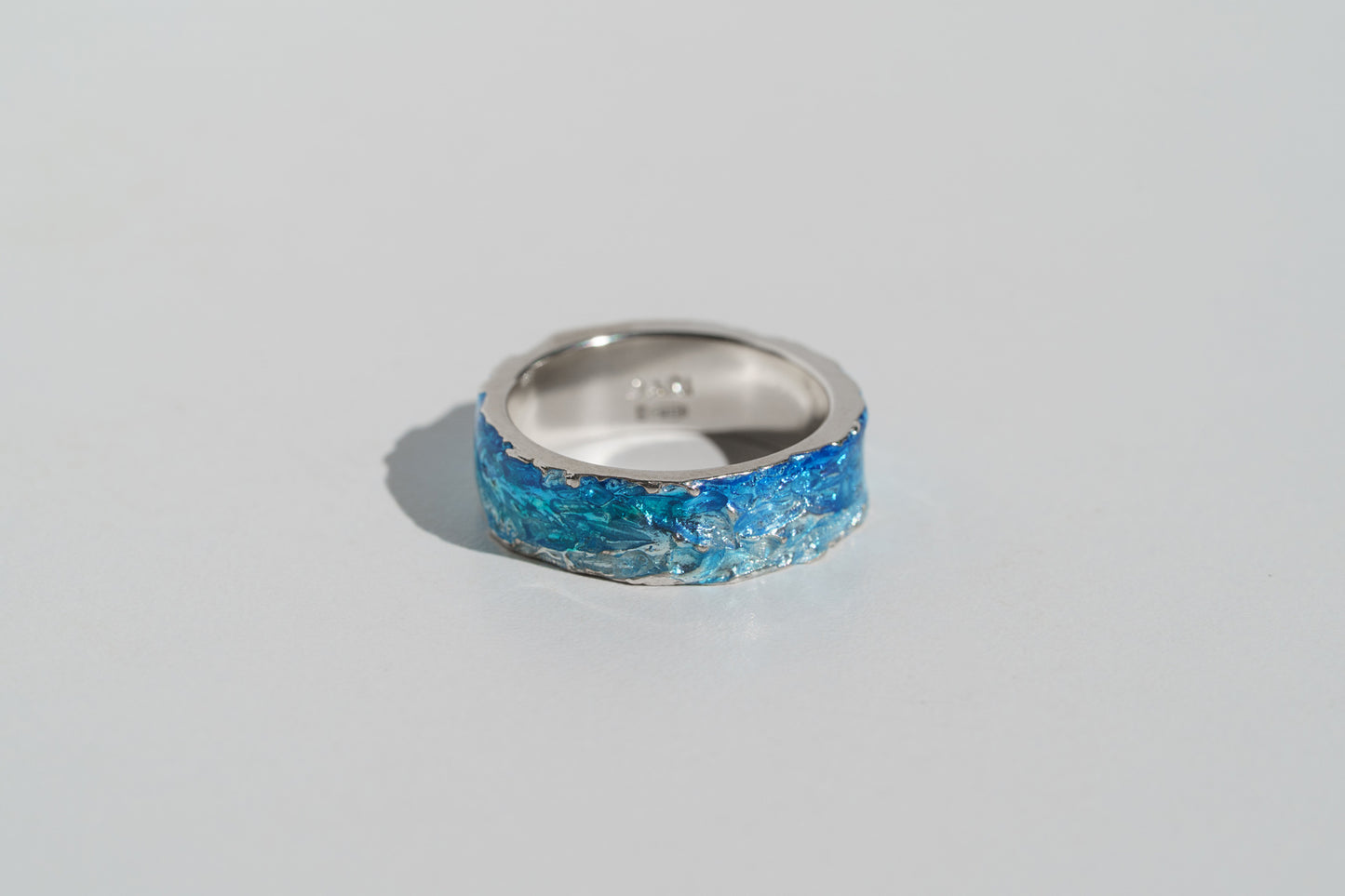 Ring "WAVE" navy-blue (6 mm) with smooth edges