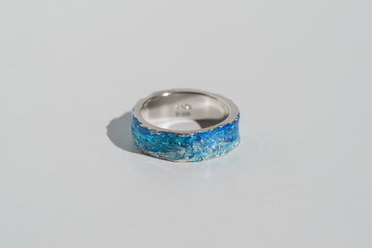 Ring "WAVE" navy-blue (6 mm) with smooth edges