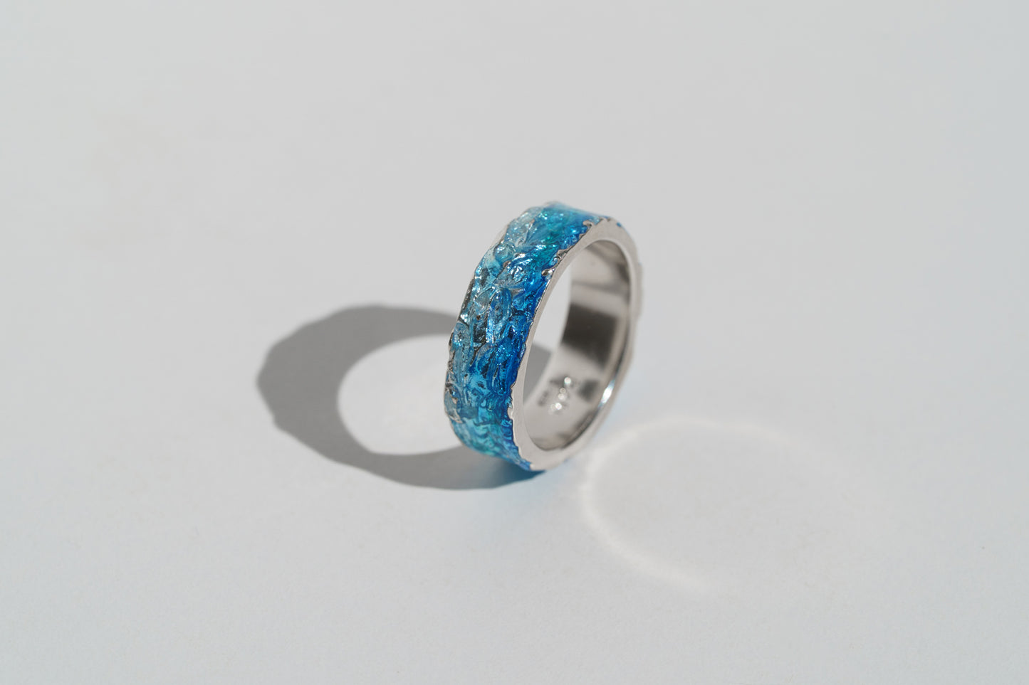 Ring "WAVE" navy-blue (6 mm) with smooth edges