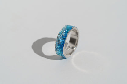 Ring "WAVE" navy-blue (6 mm) with smooth edges
