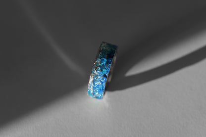 Ring "WAVE" navy-blue (6 mm) with smooth edges
