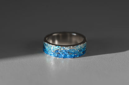 Ring "WAVE" navy-blue (6 mm) with smooth edges