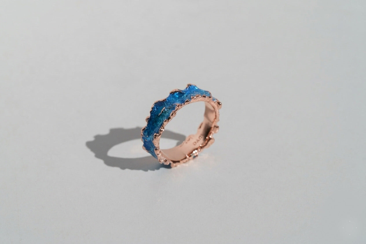 Ring "Wave" blue (6 mm)