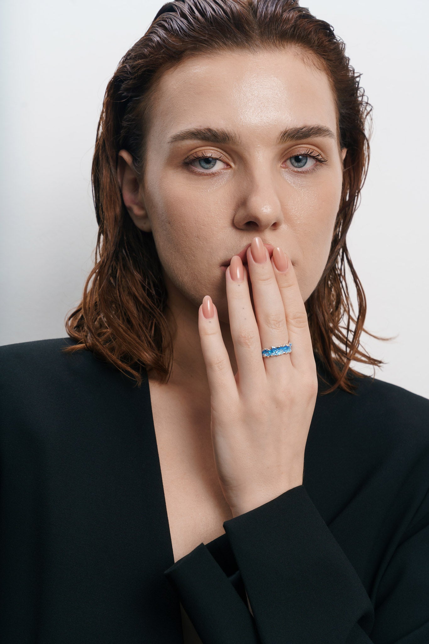 Ring "Wave" blue (6 mm)