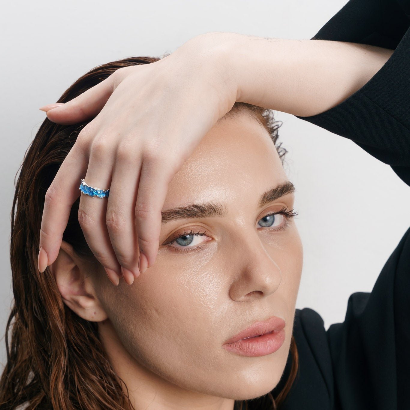 Ring "Wave" blue (6 mm)