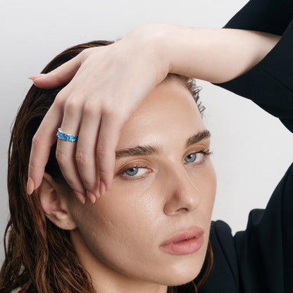 Ring "Wave" blue (6 mm)