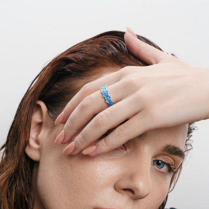 Ring "Wave" blue (6 mm)