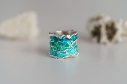 Ring "WAVE" emerald (15 mm)