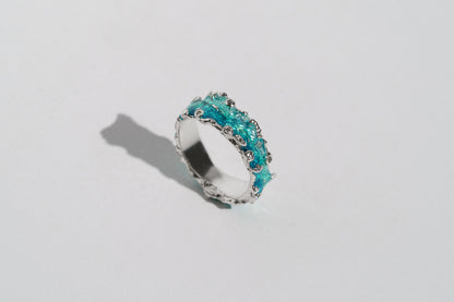 Ring "Wave" (6 mm) emerald with cubic zirconia