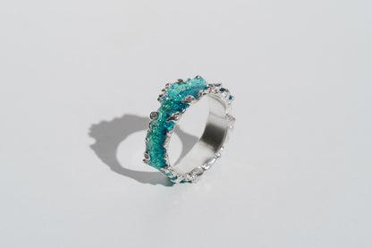 Ring "Wave" (6 mm) emerald with cubic zirconia