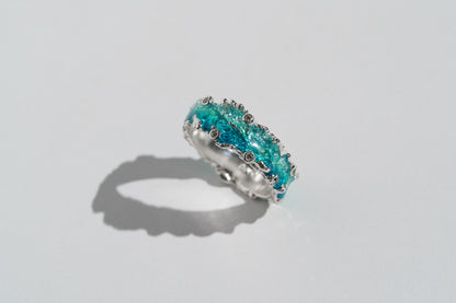 Ring "Wave" (6 mm) emerald with cubic zirconia