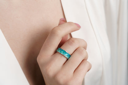 Ring "WAVE" navy-blue (6 mm) with smooth edges