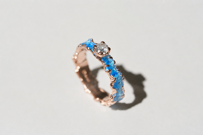 Ring "Wave" (4 mm gemstone) blue