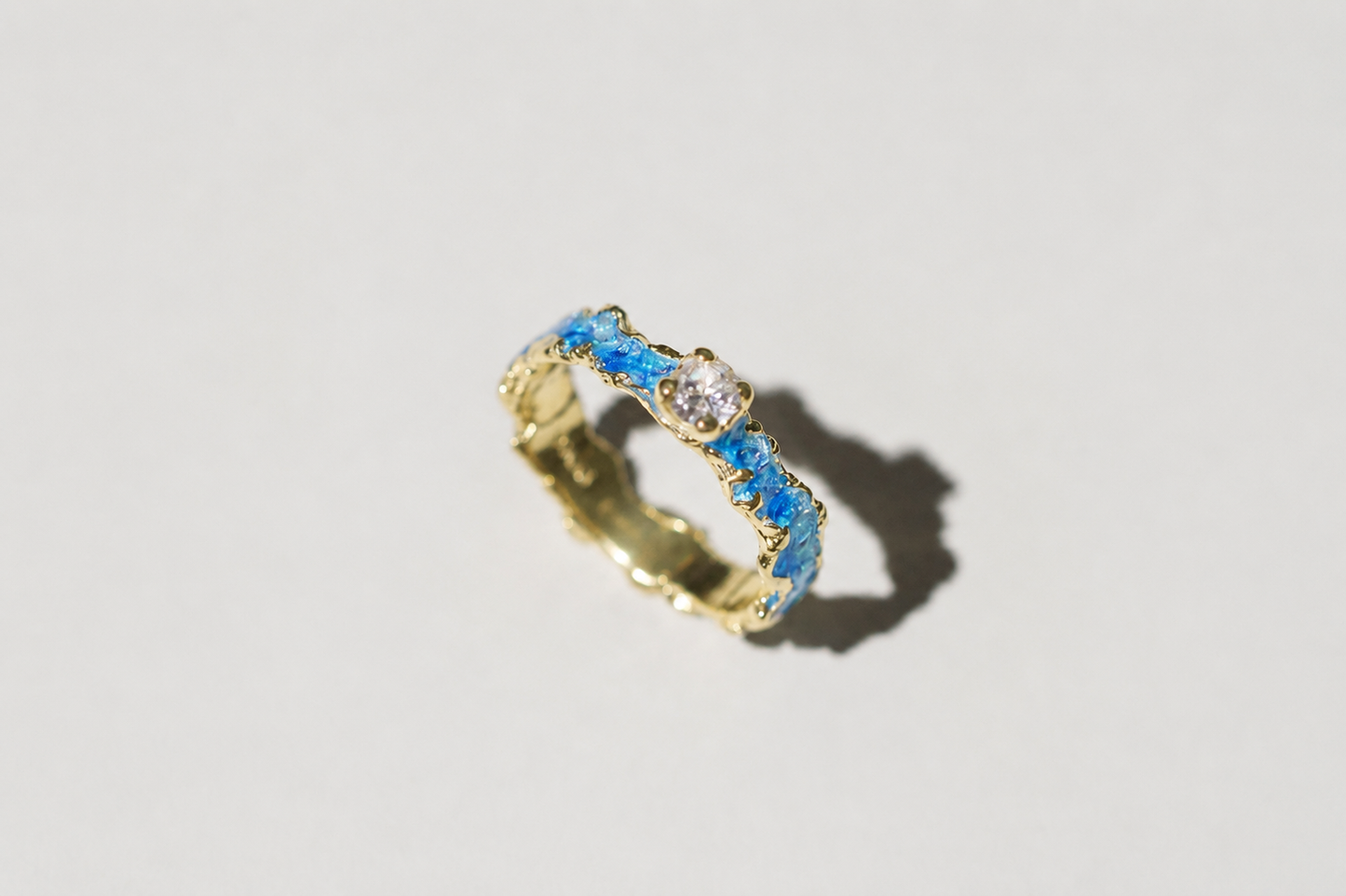 Ring "Wave" (4 mm gemstone) blue