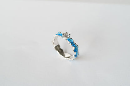 Ring "Wave" (4 mm gemstone) blue