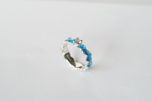 Ring "Wave" (4 mm gemstone) blue