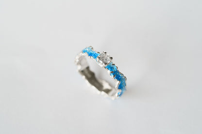 Ring "Wave" (4 mm gemstone) blue