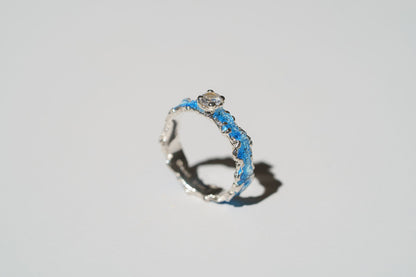 Ring "Wave" (4 mm gemstone) blue