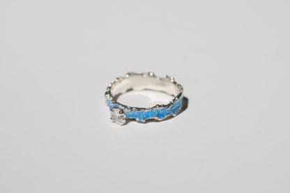Ring "Wave" (4 mm gemstone) blue