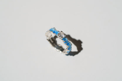 Ring "Wave" (4 mm gemstone) blue