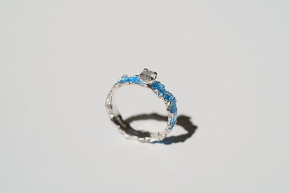 Ring "Wave" (4 mm gemstone) blue