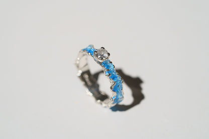 Ring "Wave" (4 mm gemstone) blue