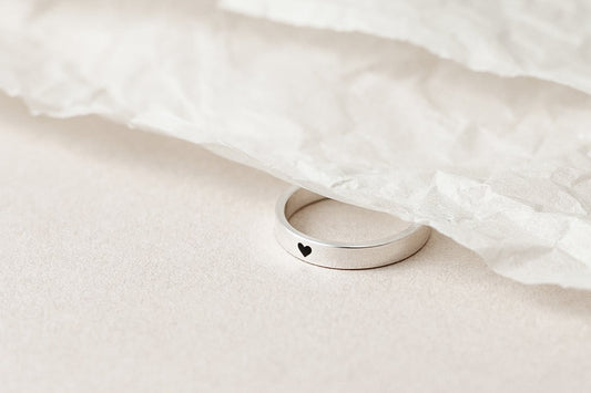Ring "With Love" (3 mm; black heart)