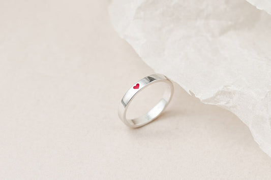 Ring "With Love" (3 mm; red heart)
