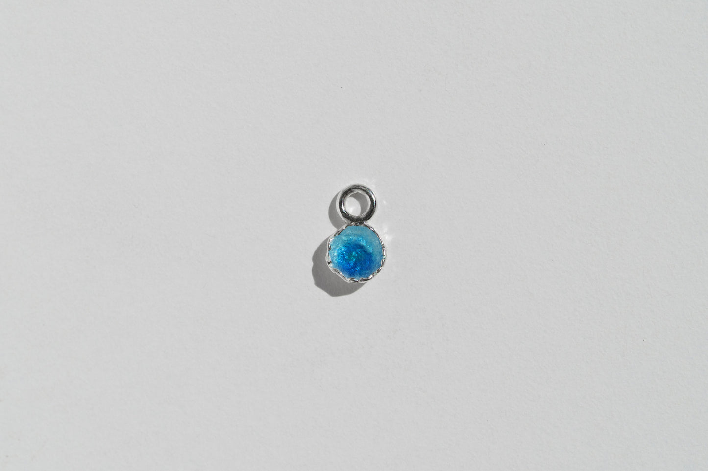 Pendant for hoop earring “Sea” (6 mm) blue