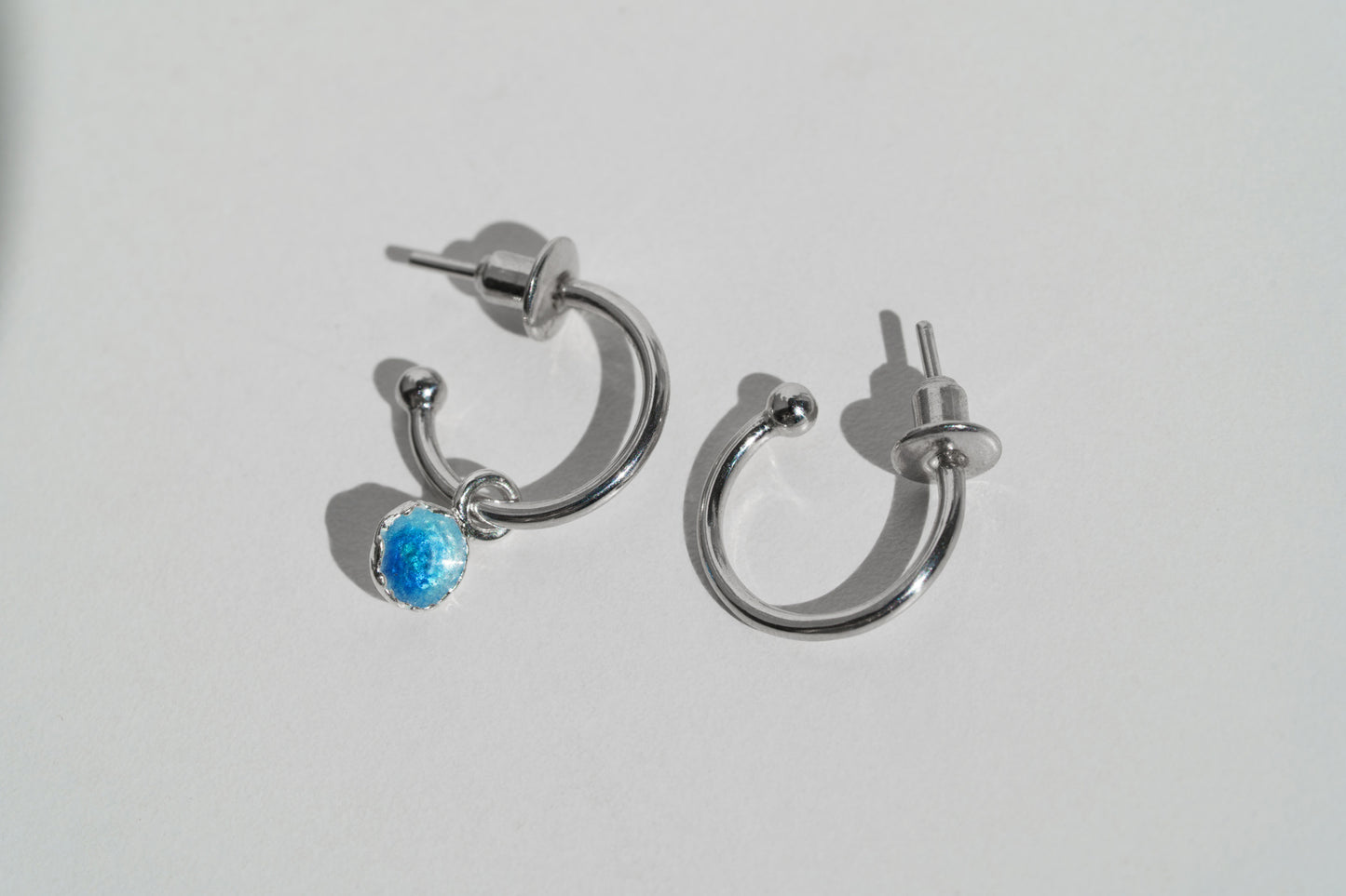 Pendant for hoop earring “Sea” (6 mm) blue
