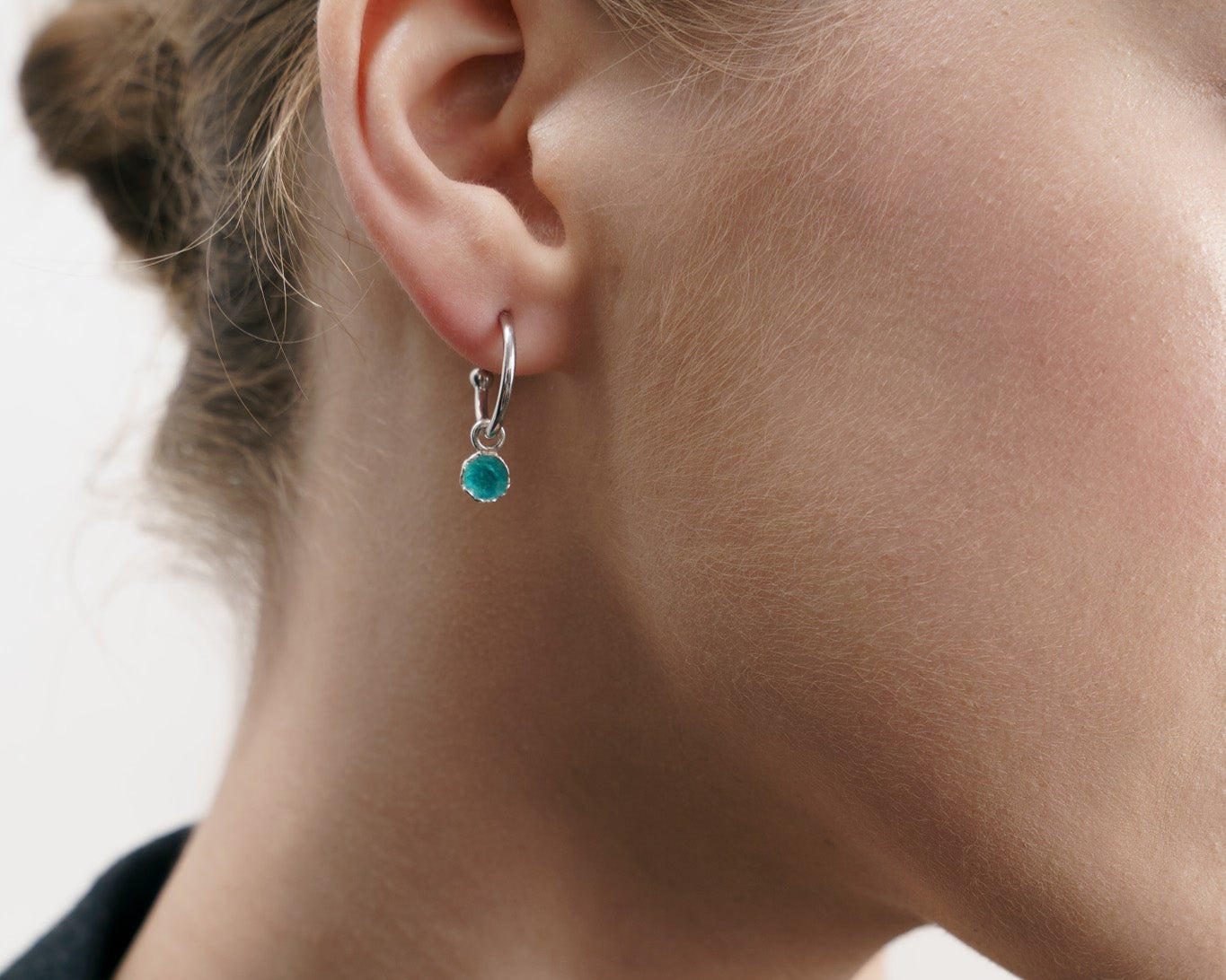 Pendant for hoop earring “Sea” (6 mm) emerald