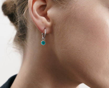 Pendant for hoop earring “Sea” (6 mm) emerald