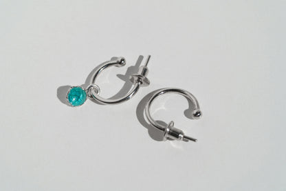 Pendant for hoop earring “Sea” (6 mm) emerald