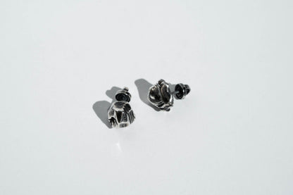 Earrings "Stone" blackened (10 mm)