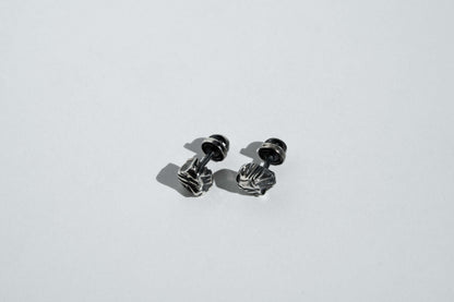 Earrings "Stone" blackened (6 mm)