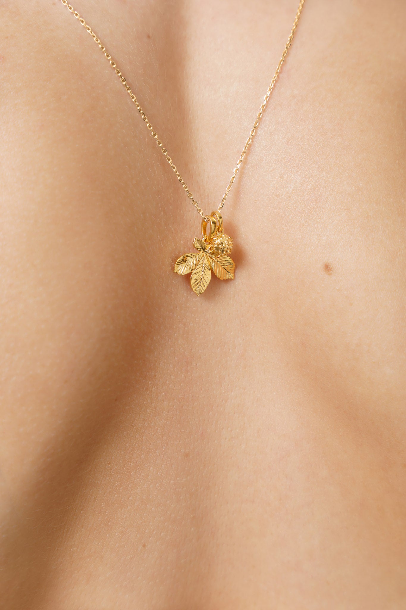 Pendant set “Chestnut Nut&Leaf” (20 mm) light