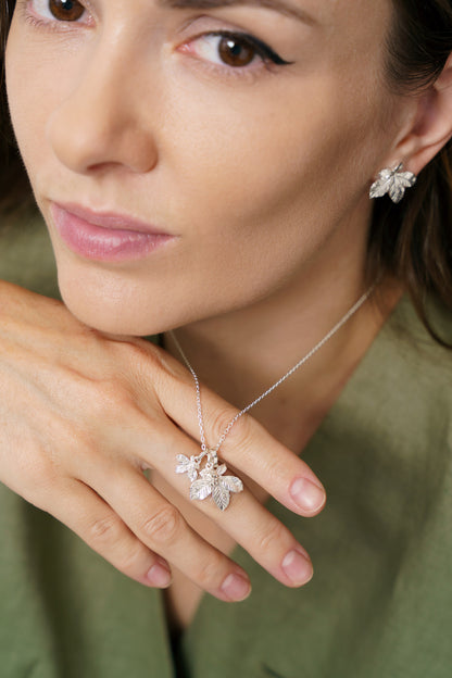 Pendant set “Chestnut Nut&Leaf” (10&20 mm) light