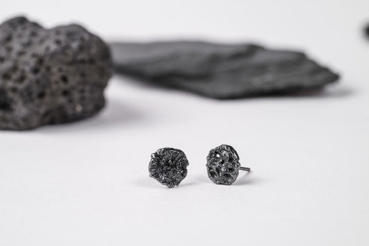 Stud earrings "Dark Asteroid"