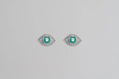 Stud earrings "View of my forest" (12 mm)