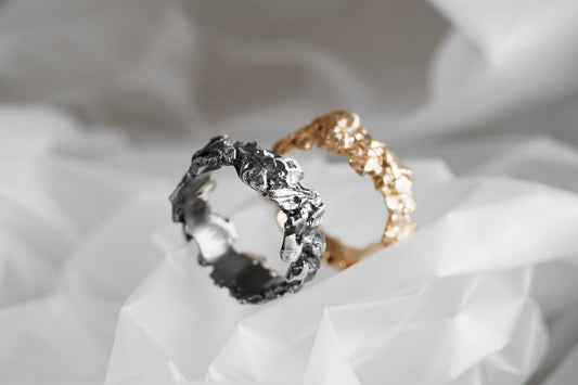 Wedding ring "Asteroidal Belt" blackened (7 mm)