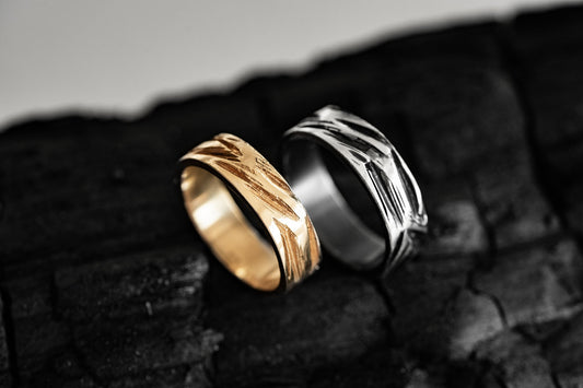 Wedding ring "Crushed Ice" light (5 mm)