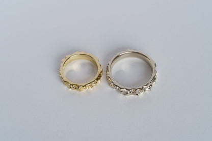Wedding ring "Granite rock" light (5 mm)