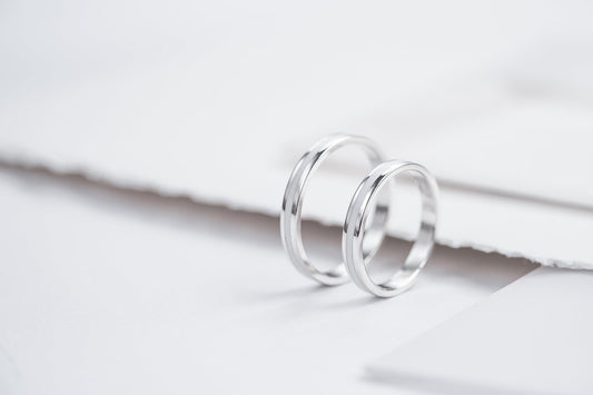 Wedding ring "Stripe" (3 mm) with enamel